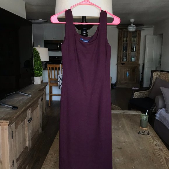 Ralph Lauren Sport Burgundy Midi Body con Dress - Picture 2 of 4
